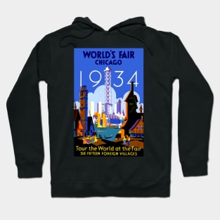 Chicago Worlds Fair 1934 - Vintage Travel Hoodie